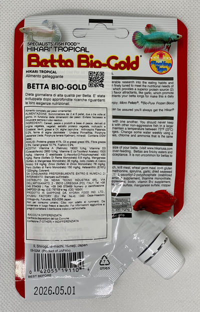 Mangime Betta Bio-Gold 20g | Betta Splendens Italia